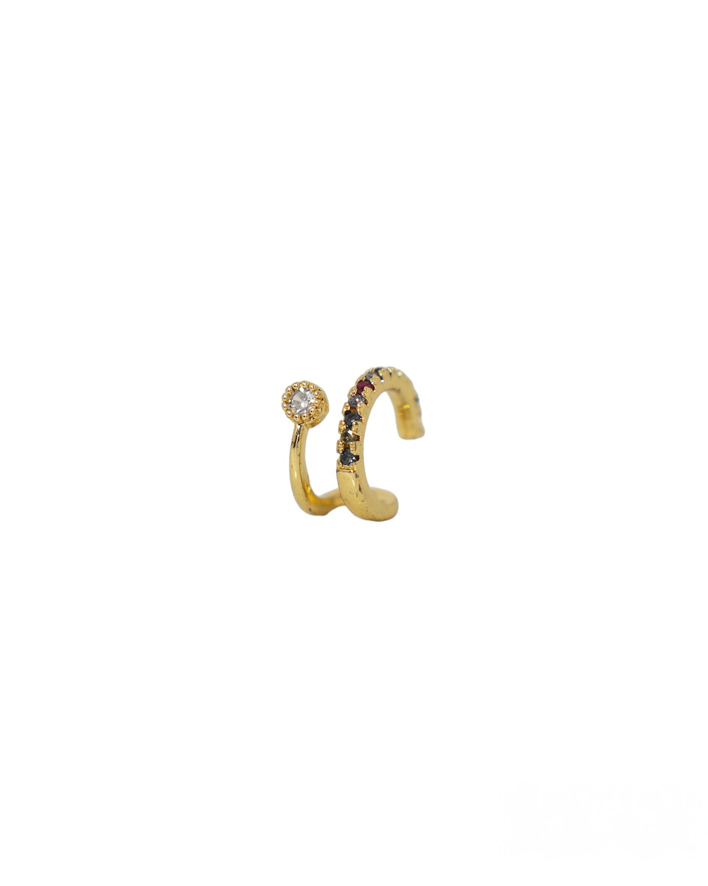 Earcuff zirconia de colores con círculo