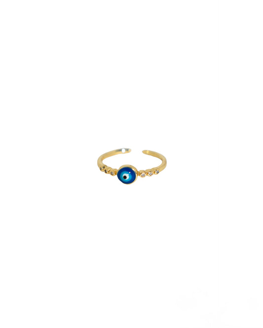 Anillo ojo azul con zirconia