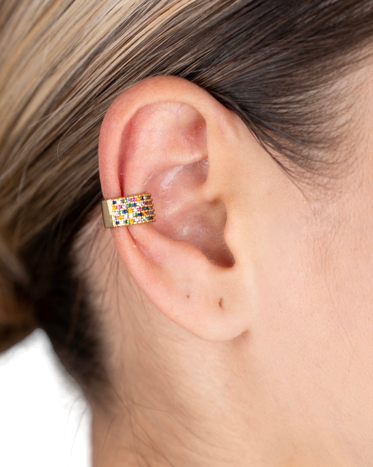 Earcuff grueso zirconia de colores